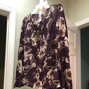 NWT Sheer Floral top